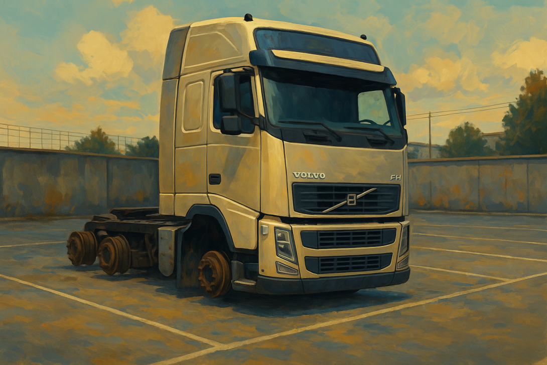 Седельный бескапотный тягач с полуприцепом